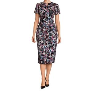 ERDEM London Raisa Floral Midi Dress Sheath Short Sleeve Luxury Designer 6